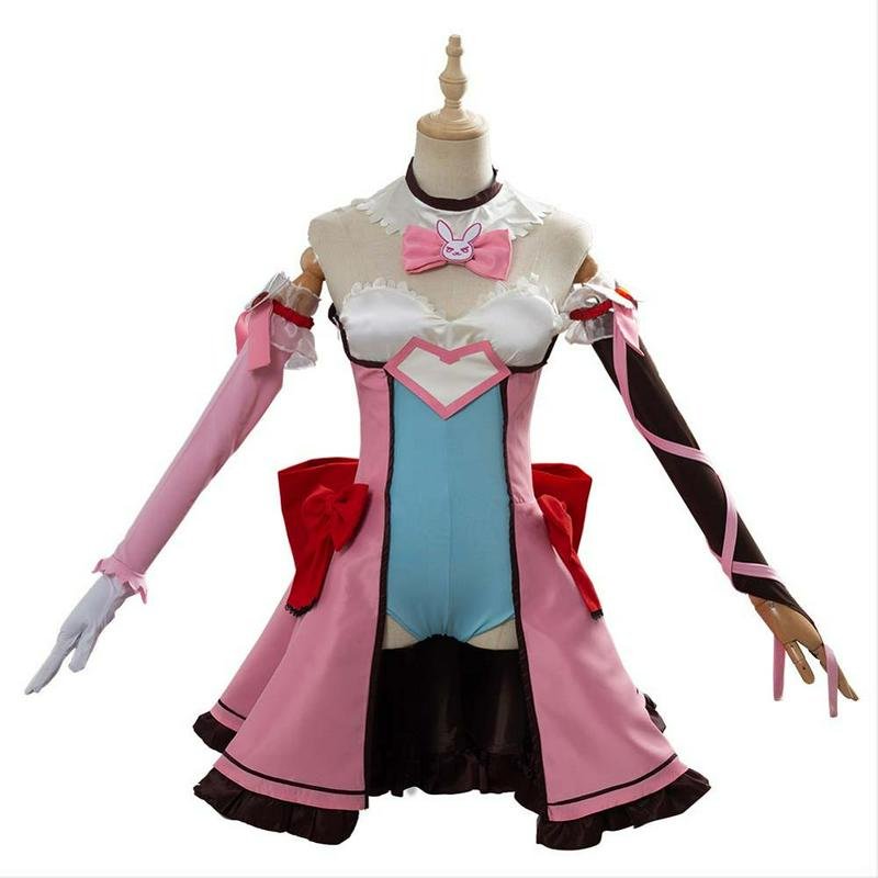 OW Cosplay D.VA DVA Hana Song Magic Girl Cosplay Costume Uniform Dress Adult Women Full Sets