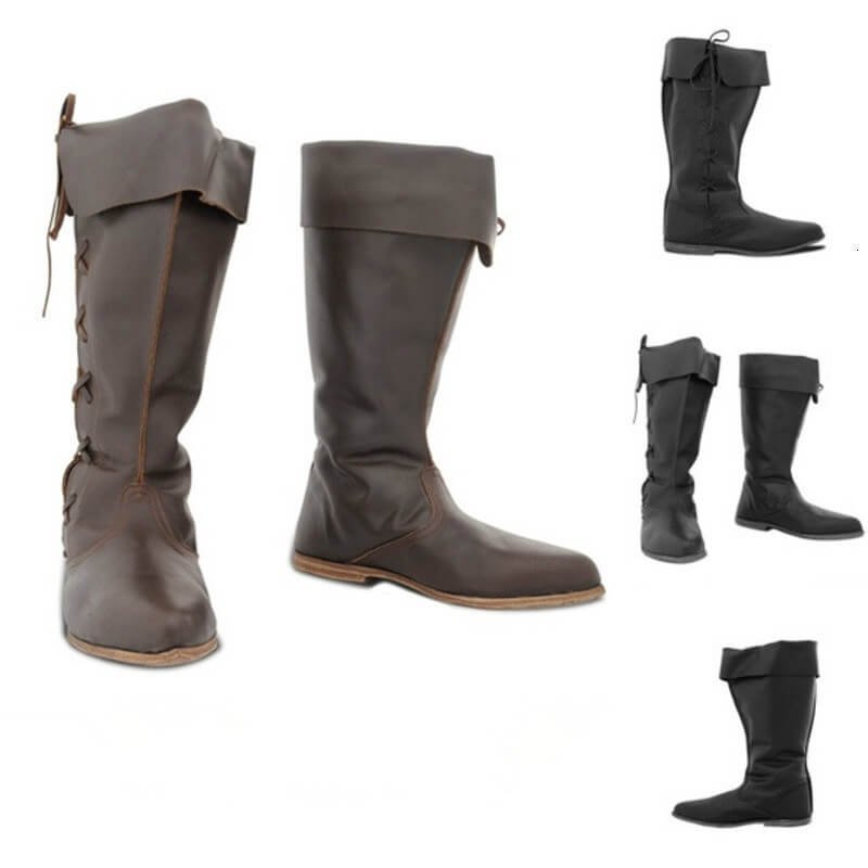 Medieval Leather Renaissance Ankle Boots