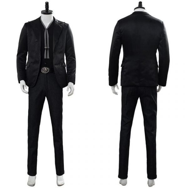 Cosplay Devil Crowley Costume Black Suit Clothes Uniform