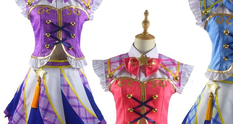 Custom Made Aikatsu! Hoshimiya Ichigo Cosplay Kiriya Aoi Shibuki Ran Dress Costume for Women Custom Made Aikatsu! Hoshimiya Ichigo Cosplay Kiriya Aoi Shibuki Ran Dress Costume for Women