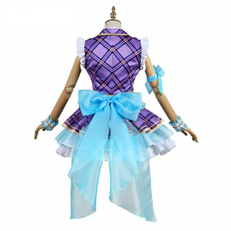 Anime Cosplay Perücke – Tang Keke Lovelive! Stil, Kurze Braun-lila Mischung, Hitzebeständig Bis 200°C