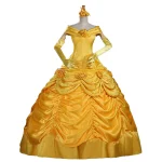 Custom Princess Belle Costume Yellow Dress for Adult