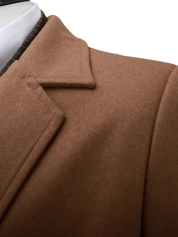 Custom Made The 10th Doctor Outfit Cosplay Costume with Brown Coat and Striped Suit (5)