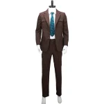 Custom Made The 10th Doctor Outfit Cosplay Costume with Brown Coat and Striped Suit (1)
