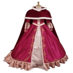 Cartoon Beauty And Beast Belle Cosplay Costume Bella Princess Long Dress (3)