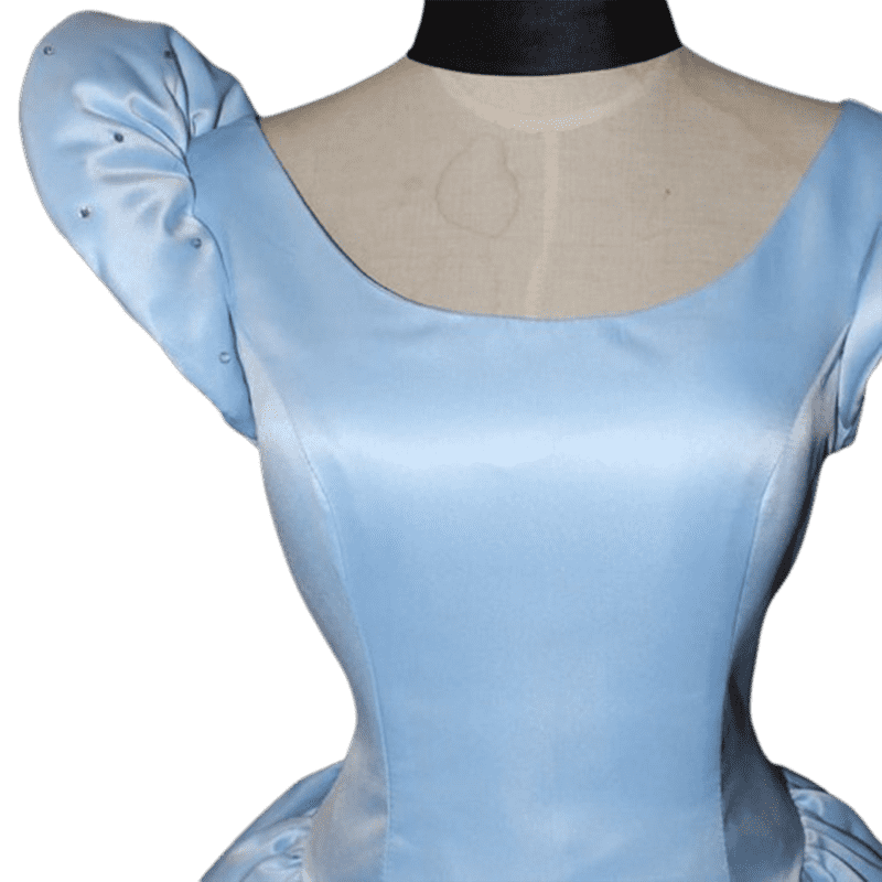 Movie Cinderella Princess Dress Fantasy Cosplay Costume Adult Women Blue Party Dance Dress (1)
