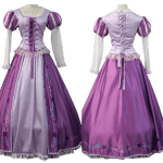Princess Rapunzel Cosplay Costume Adult Women Fashion Purple Dress (2)