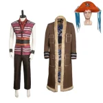 Custom Made One Piece The Clown Buggy Striped Cosplay Outsuits (1)