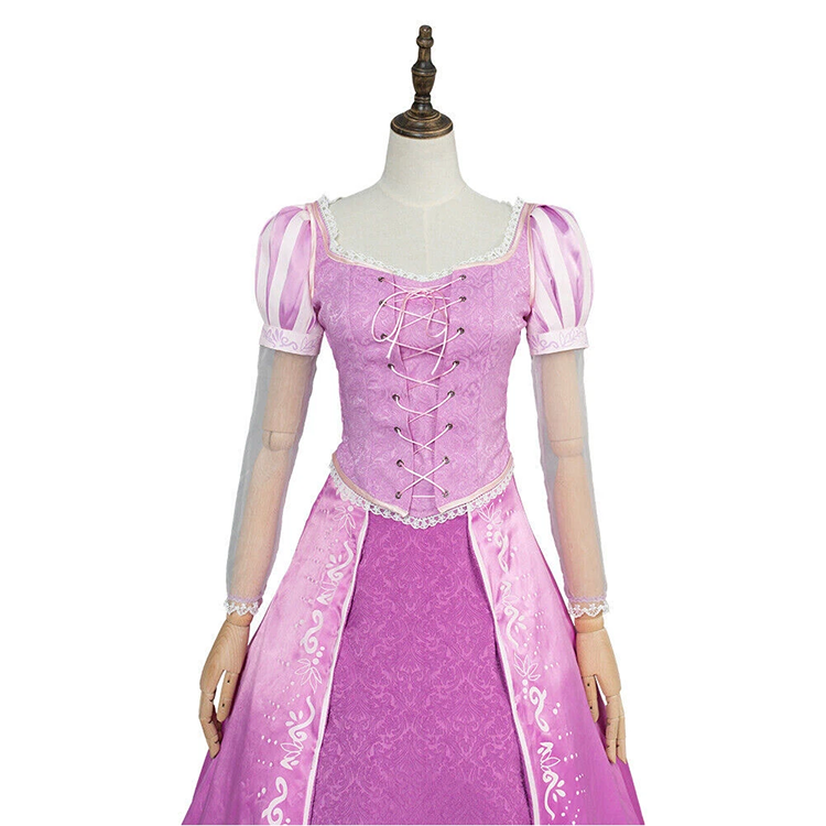Custom Made Anime Tangled Princess Rapunzel Dress Cosplay Costume (5)