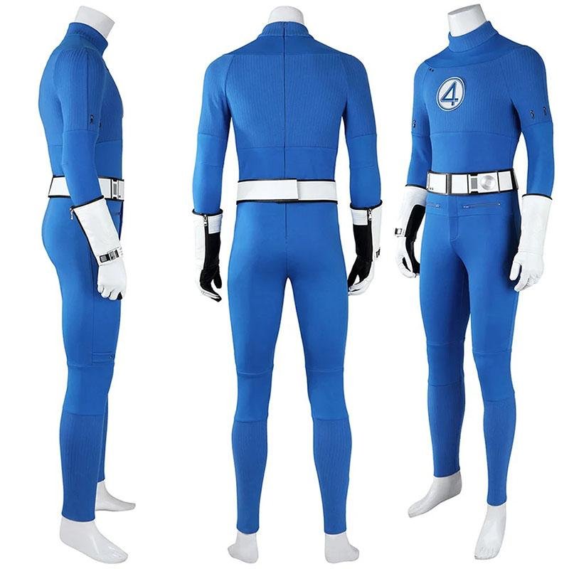 Custom Made Fantastic Four Cosplay Costume First Steps Blue Jumpsuit (3)
