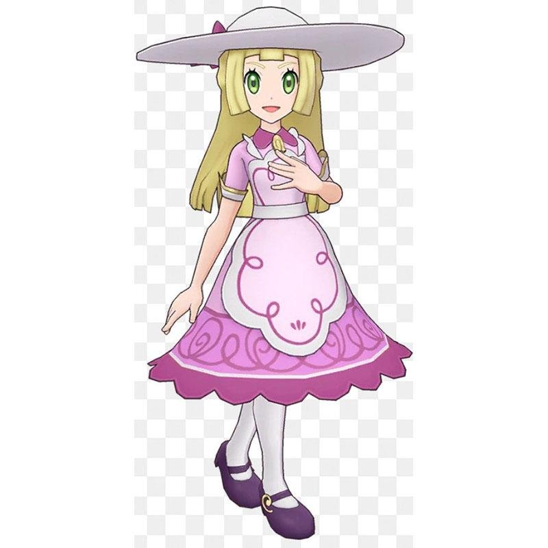 Pokemon Masters EX Series Cosplay Lillie Dresses Costume (2)