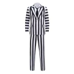 Custom Made Beetlejuice Adam Costume Adam Maitland Cosplay Adam Black and White Stripes Suit (