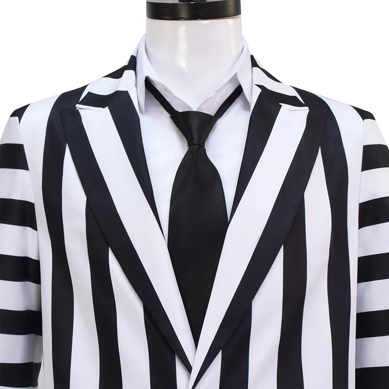 Custom Made Beetlejuice Adam Costume Adam Maitland Cosplay Adam Black and White Stripes Suit (5)