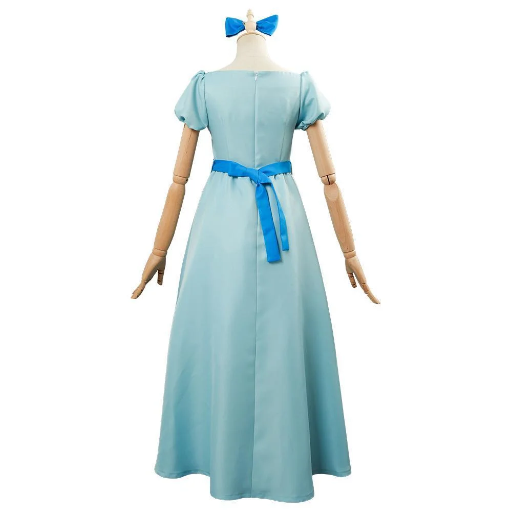 Neverland Peter Pan Wendy Dress Cosplay Costume Blue (3)