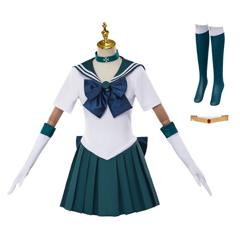 Custom Anime Sailor Moon Kaiou Michiru Cosplay Dress JK Uniform
