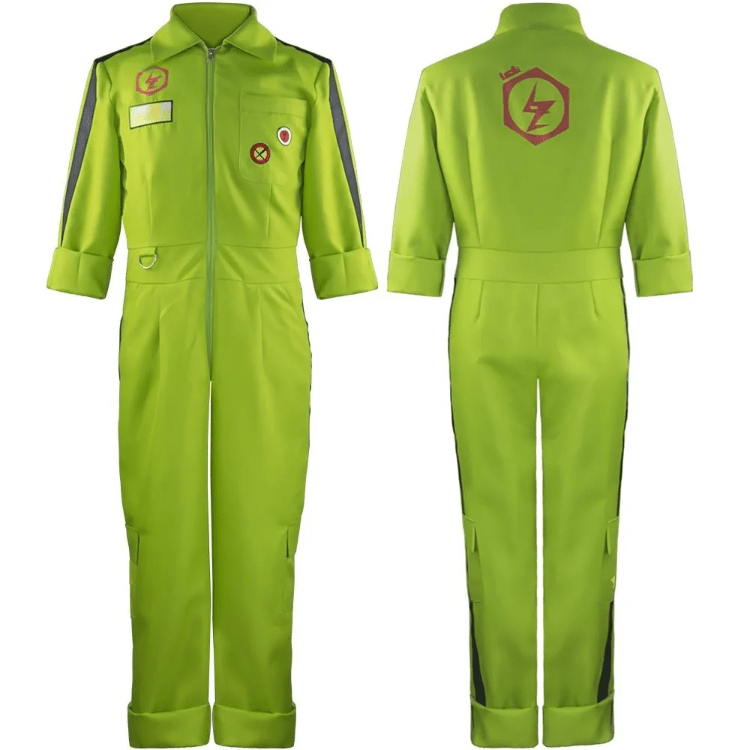 Danganronpa Two Cosplay Kazuichi Souda Costume Green Jumpsuits (3)