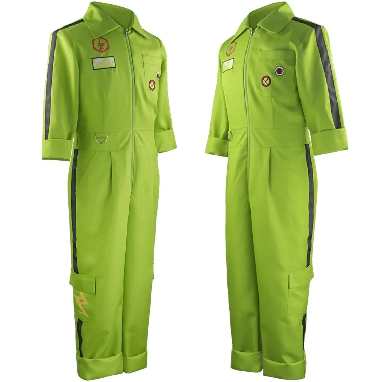 Danganronpa Two Cosplay Kazuichi Souda Costume Green Jumpsuits (4)