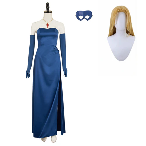 Custom Made Dispatch Blonde Blazer Mandy Blue Gown Outfit (1)