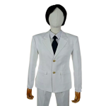 White Suit Set Anime Ouran White Cosplay Costume (1)