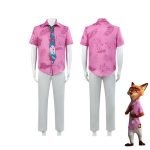 Zootopia 2 Nick Wilde Pink T-shirt Pant Cosplay Outfit