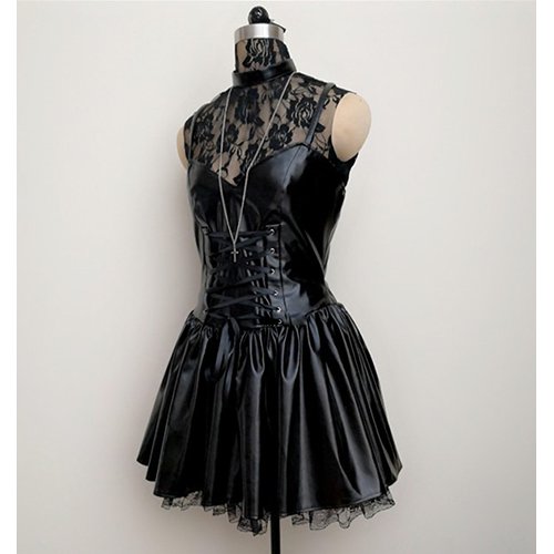 DEATH NOTE Misa Amane Black Dress Cosplay Costume (3)
