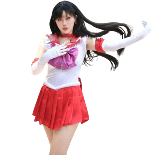 Pretty Soldier Sailor Moon Sailor Mars Rei Hino Cosplay Dress Outfits (1)