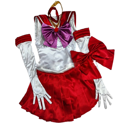 Pretty Soldier Sailor Moon Sailor Mars Rei Hino Cosplay Dress Outfits (2)