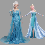 Frozen Elsa Snow Queen Princess Elsa Dress Costume (6)