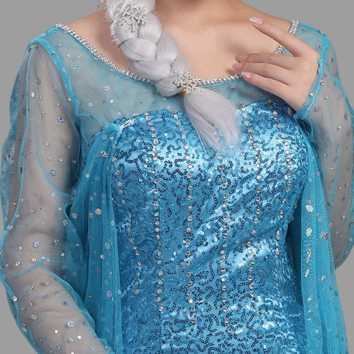 Frozen Elsa Snow Queen Princess Elsa Dress Costume (4)